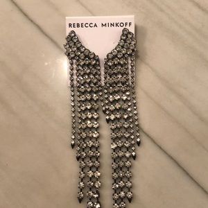 Rebecca Minkoff Winged Crystal Fringed Earrings